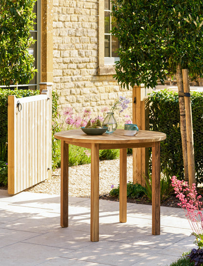 Churn Teak Round Table 90cm - Tables & Sets - Garden Trading -