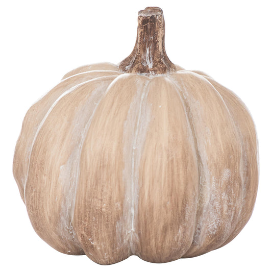 Set of Six Carved Wood Effect Pumpkins