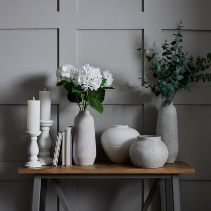 Aurelia Sculpted Ceramic Vase White Medium -  - Hill Interiors -