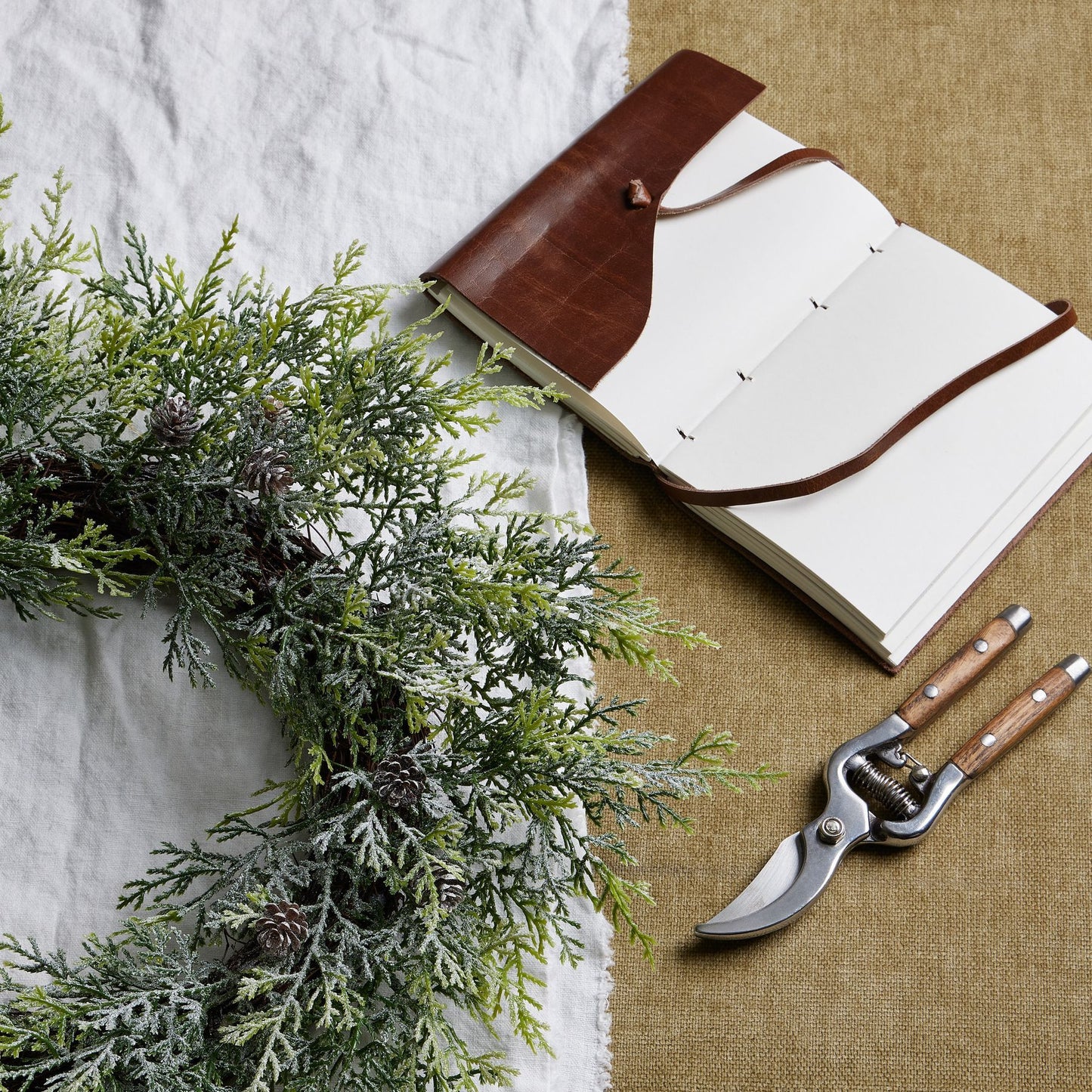 Frosted Pine Wreath -  - Hill Interiors -