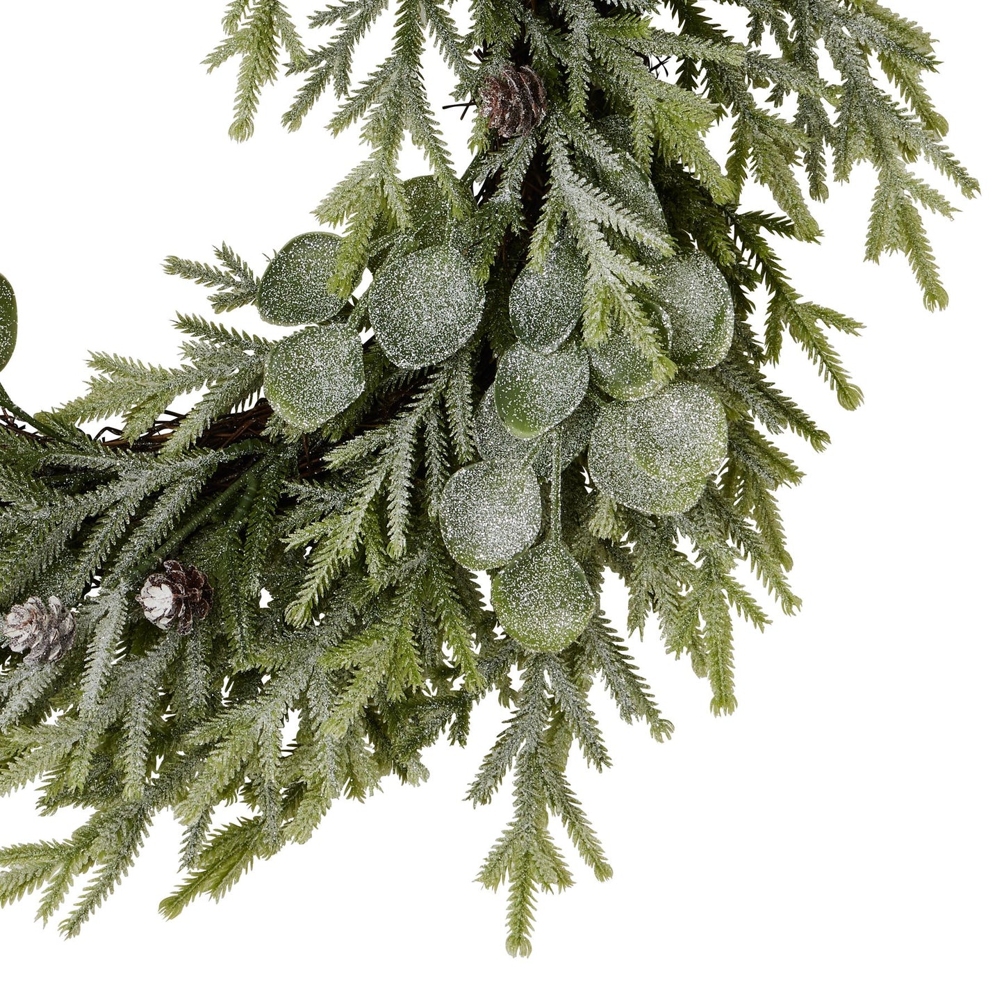 Frosted Pine And Eucalyptus Wreath -  - Hill Interiors -