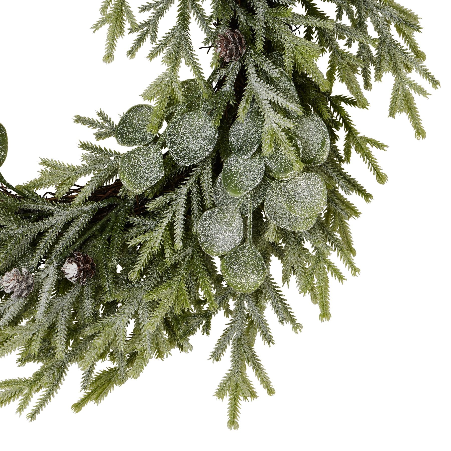 Frosted Pine And Eucalyptus Wreath -  - Hill Interiors -