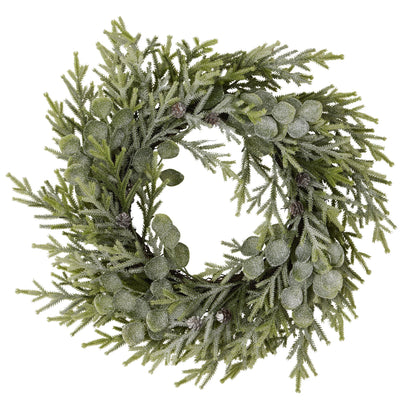 Frosted Pine And Eucalyptus Wreath -  - Hill Interiors -