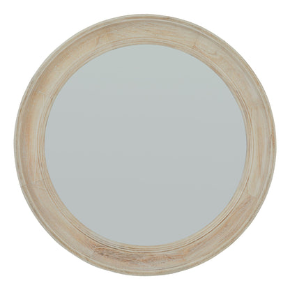 Washed Wood Round Framed Mirror -  - Hill Interiors -