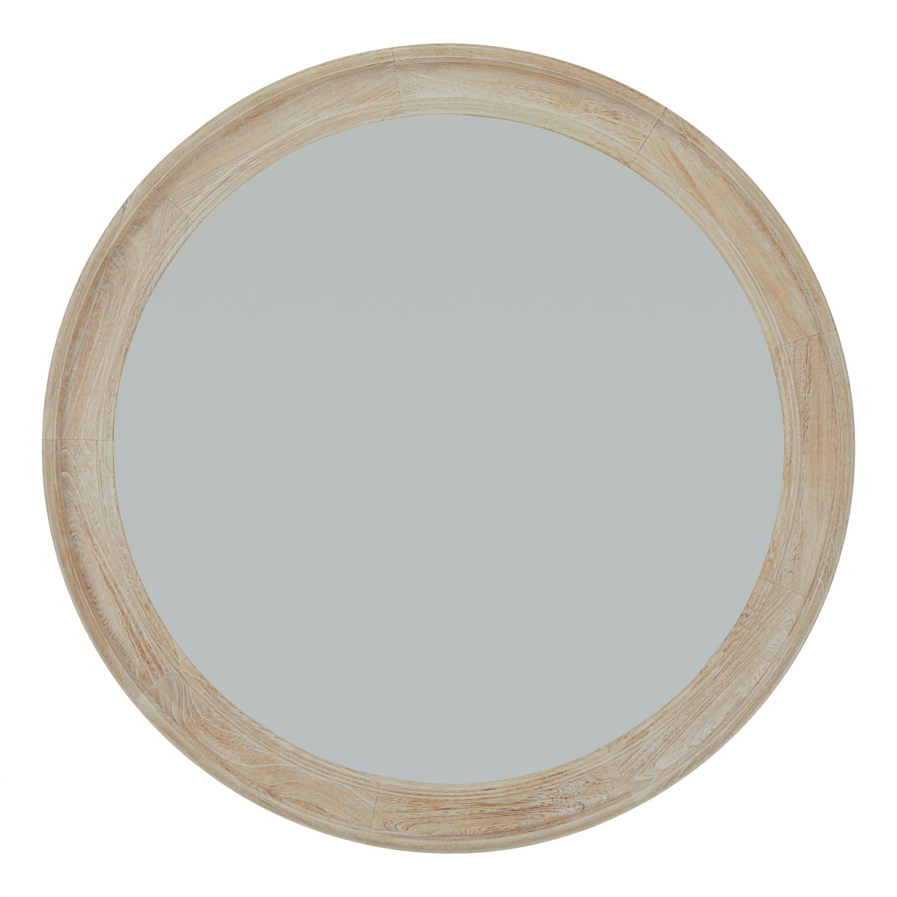 Washed Wood Round Framed Large Mirror -  - Hill Interiors -