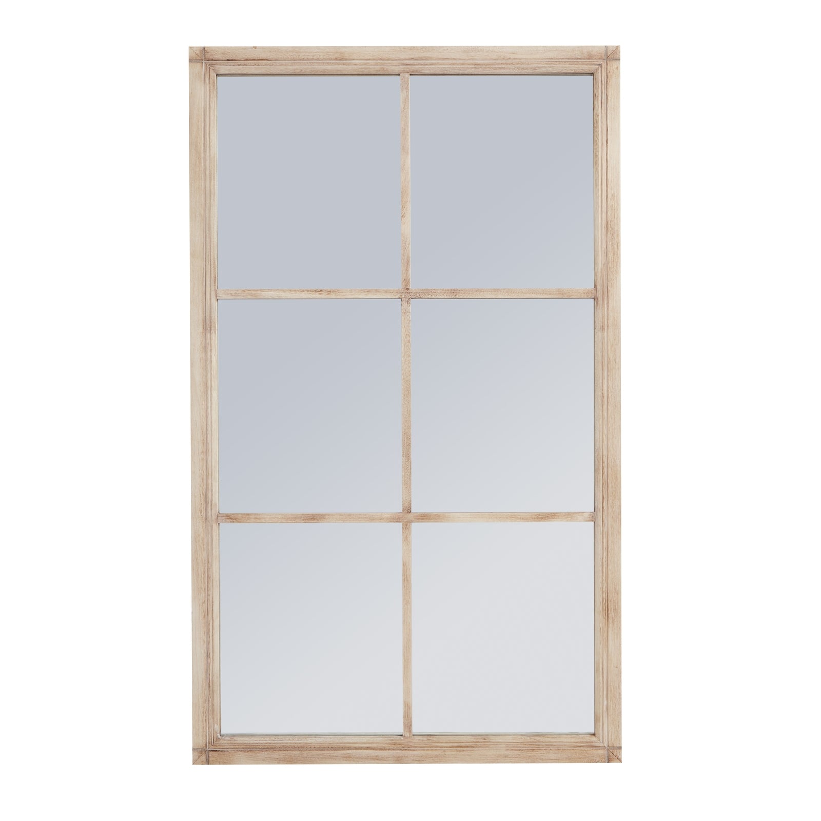 Washed Wood Large Window Mirror -  - Hill Interiors -