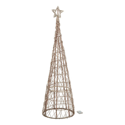 Wicker LED Christmas Tree with Star Large