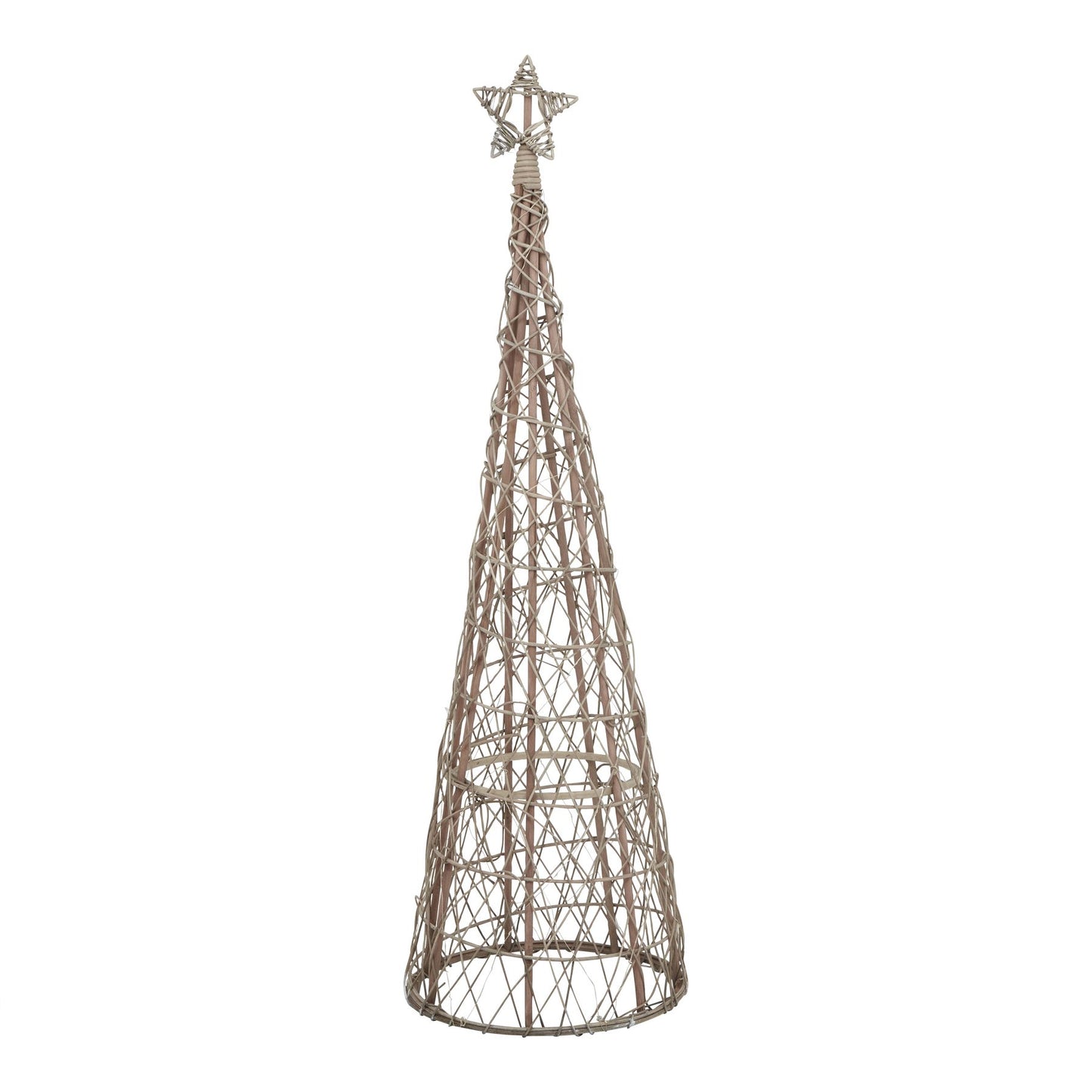 Wicker LED Christmas Tree with Star Large