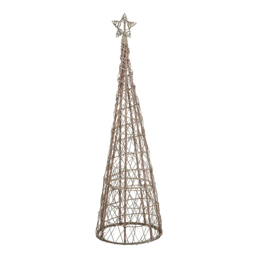 Wicker LED Christmas Tree with Star Large
