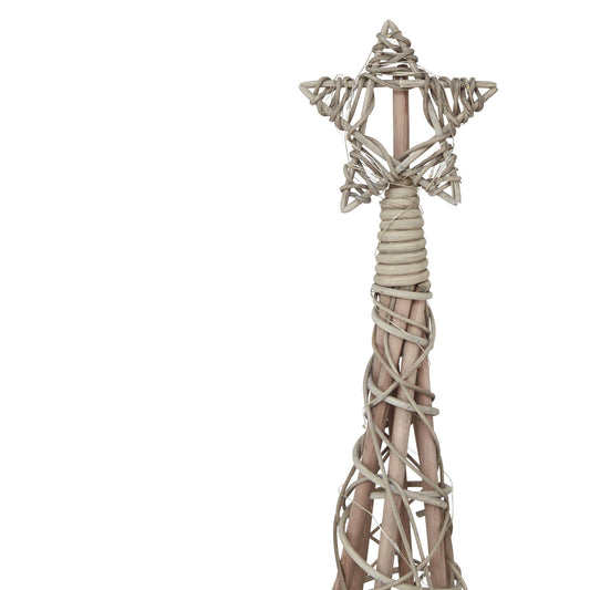 Wicker LED Christmas Tree with Star Medium -  - Hill Interiors -