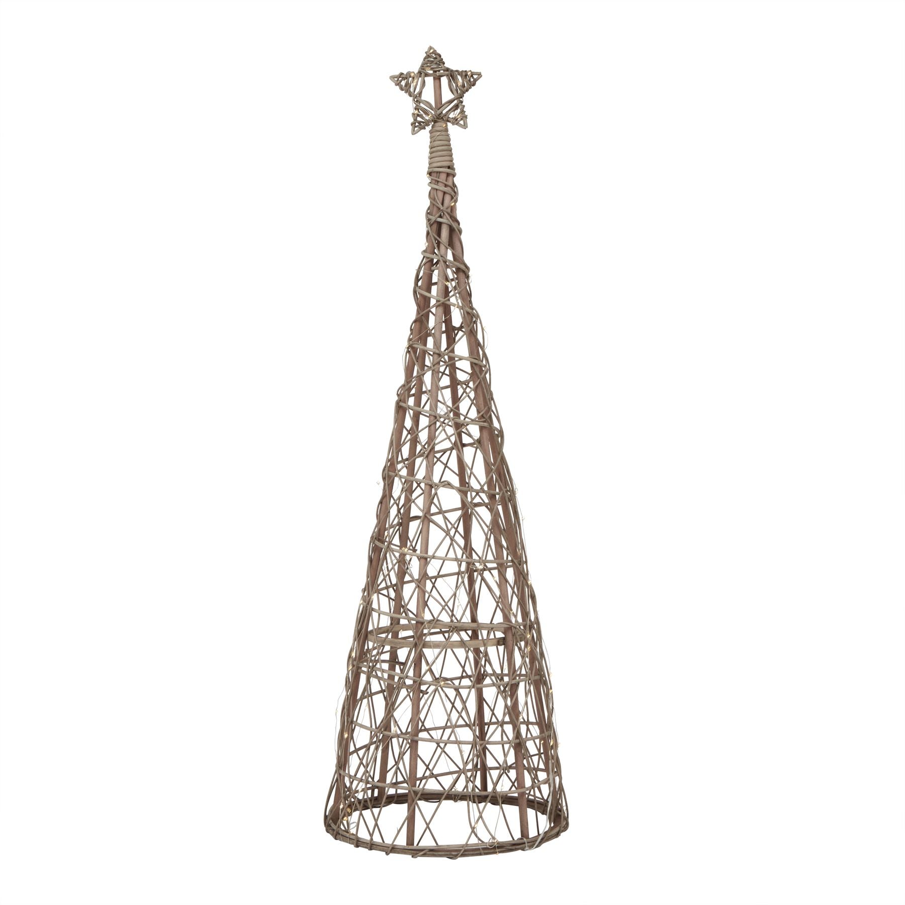 Wicker LED Christmas Tree with Star Medium -  - Hill Interiors -