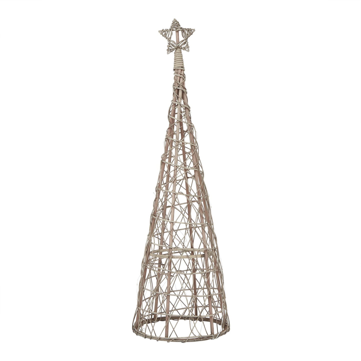 Wicker LED Christmas Tree with Star Medium