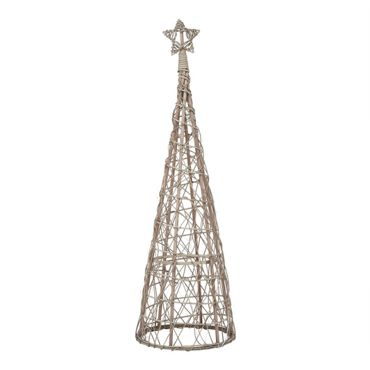 Wicker LED Christmas Tree with Star Medium