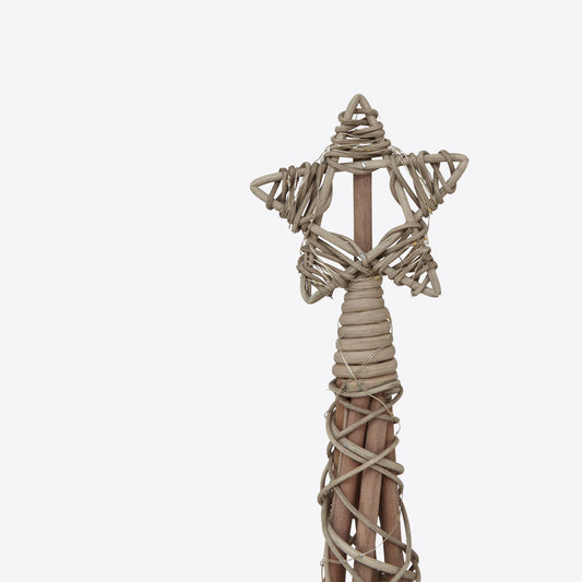Wicker LED Christmas Tree with Star Small -  - Hill Interiors -