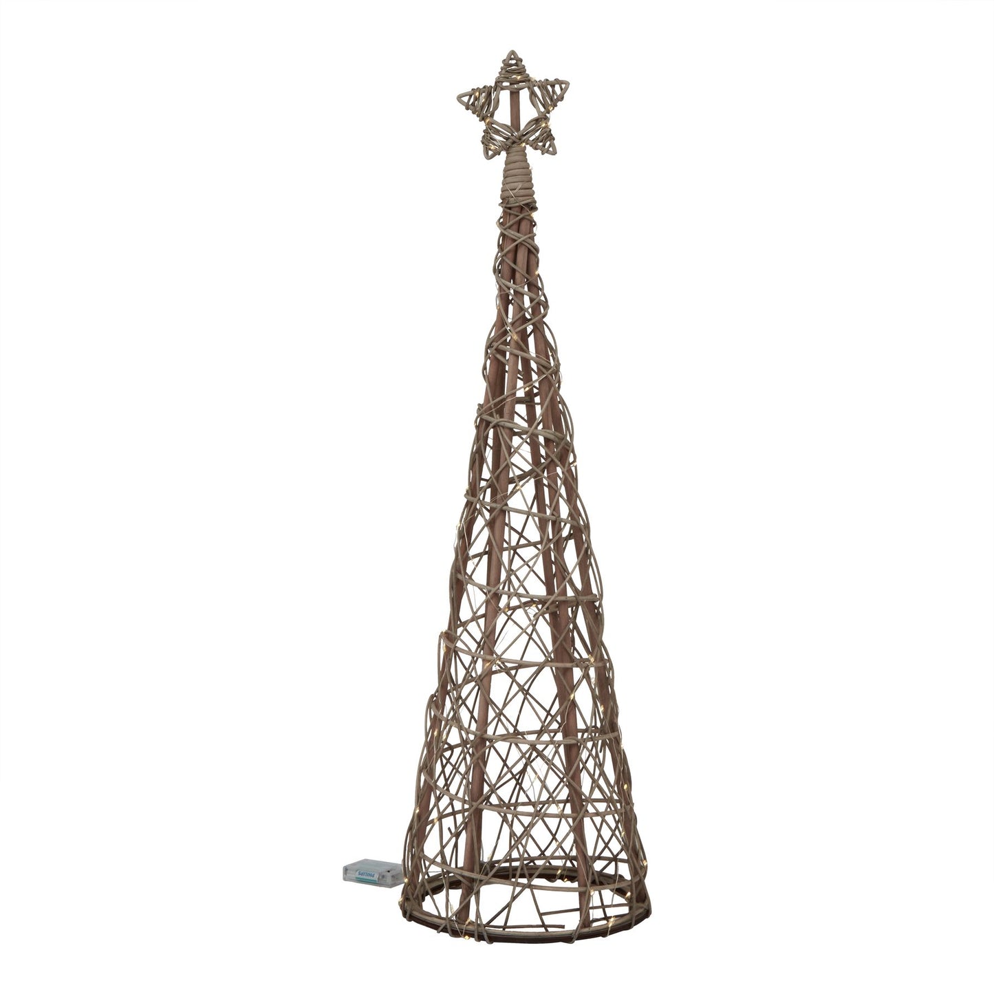 Wicker LED Christmas Tree with Star Small -  - Hill Interiors -