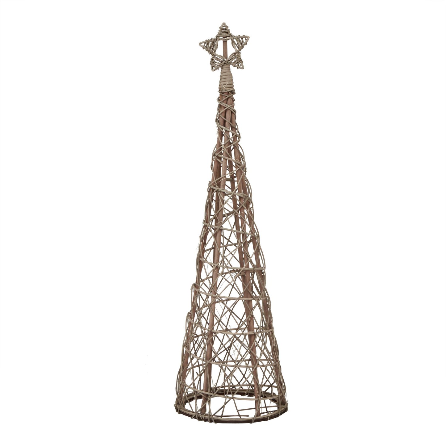 Wicker LED Christmas Tree with Star Small -  - Hill Interiors -