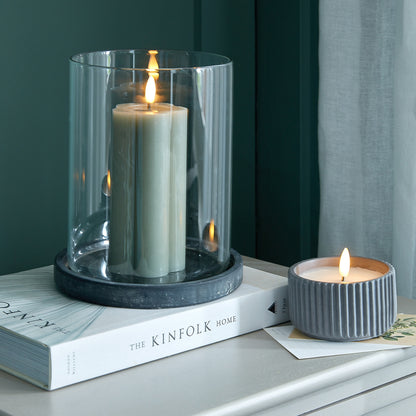 Adriel Grey Hurricane Lantern Large