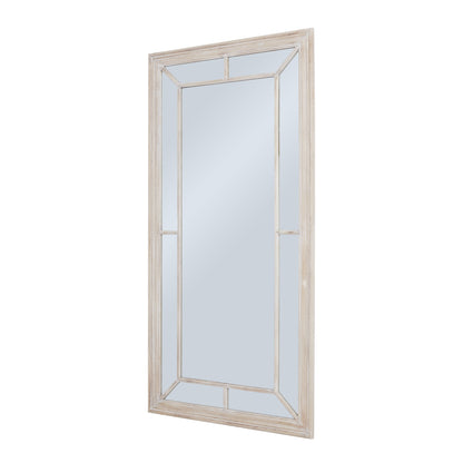 Washed Wood Framed Window Mirror Large