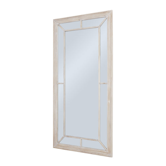 Washed Wood Framed Window Mirror Large
