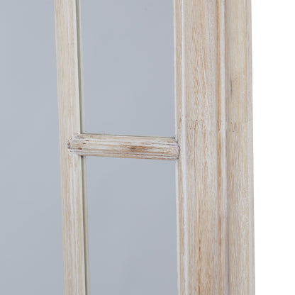 Washed Wood Framed Window Mirror Large