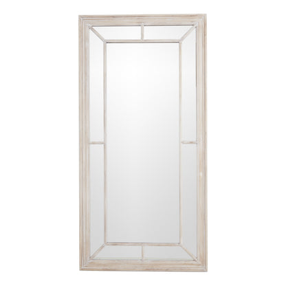 Washed Wood Framed Window Mirror Large