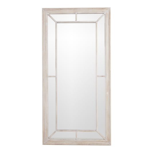 Washed Wood Framed Window Mirror Large