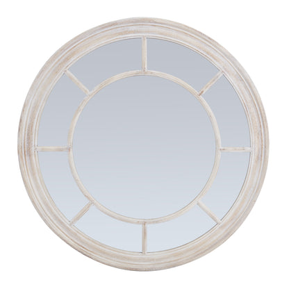 Washed Wood Framed Round Mirror -  - Hill Interiors -