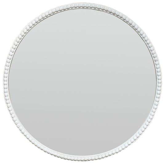 Washed Wood Framed Beaded Mirror -  - Hill Interiors -