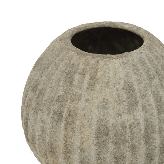 Greta Ribbed Vase Round