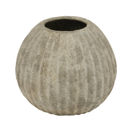 Greta Ribbed Vase Round