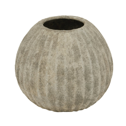 Greta Ribbed Vase Round