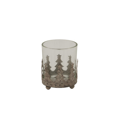 Rustic Glass Candle Holder -  - Hill Interiors -
