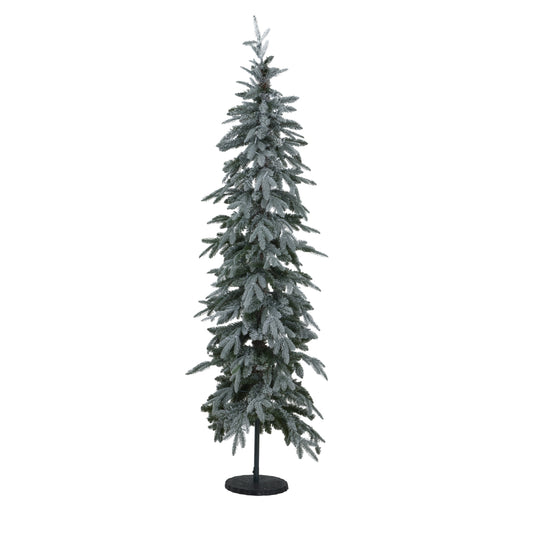 Slim Snowy Woodland Pre-Lit Christmas Tree
