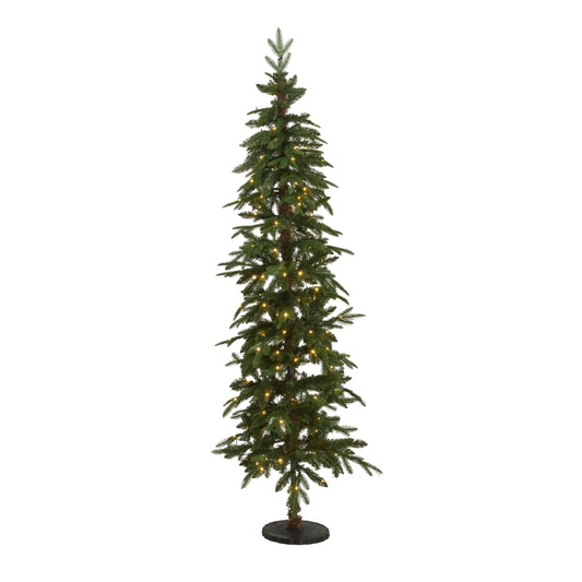 Slim Green Woodland Pre-Lit Christmas Tree