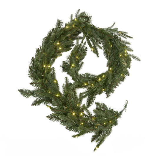 Green Woodland Fir Pre-Lit Garland