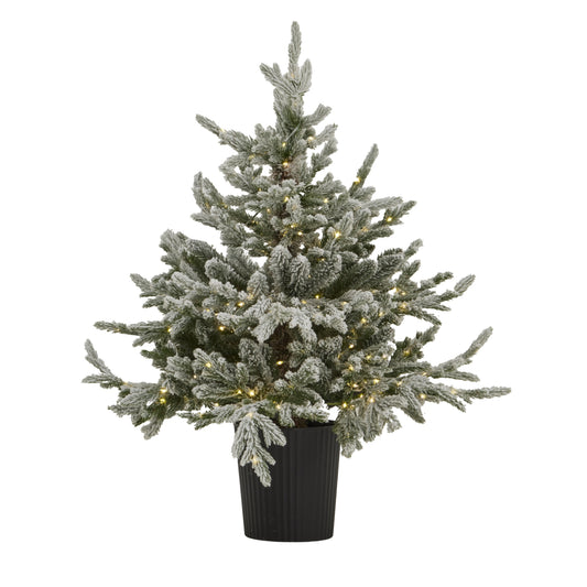 Snowy Forest Fir Pre-Lit Led 300L Christmas Tree In Pot -  - Hill Interiors -
