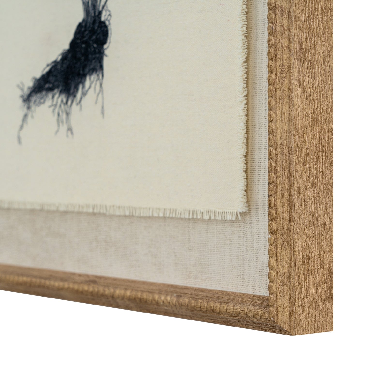 Flora & Fauna Collection Spleenwort On Linen In Beaded Frame -  - Hill Interiors -