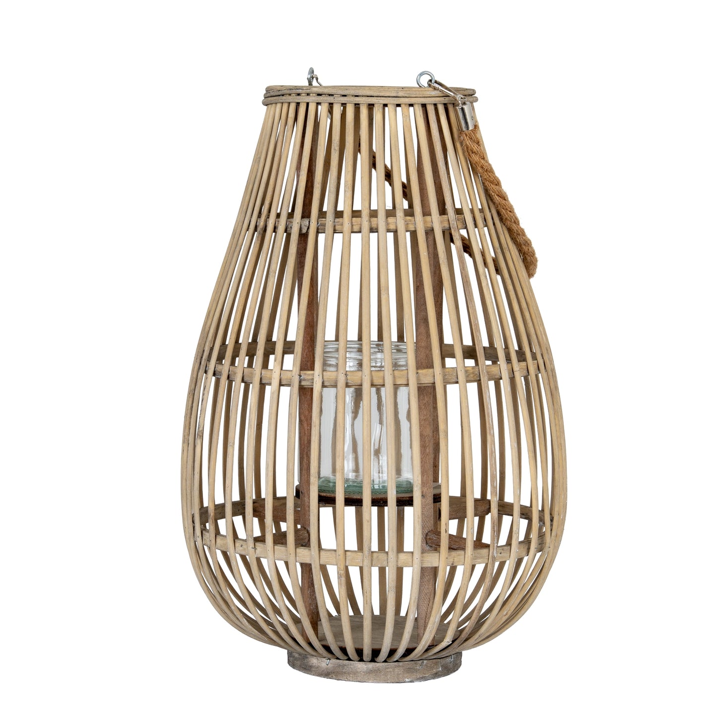 Wicker Lantern With Glass Holder Large