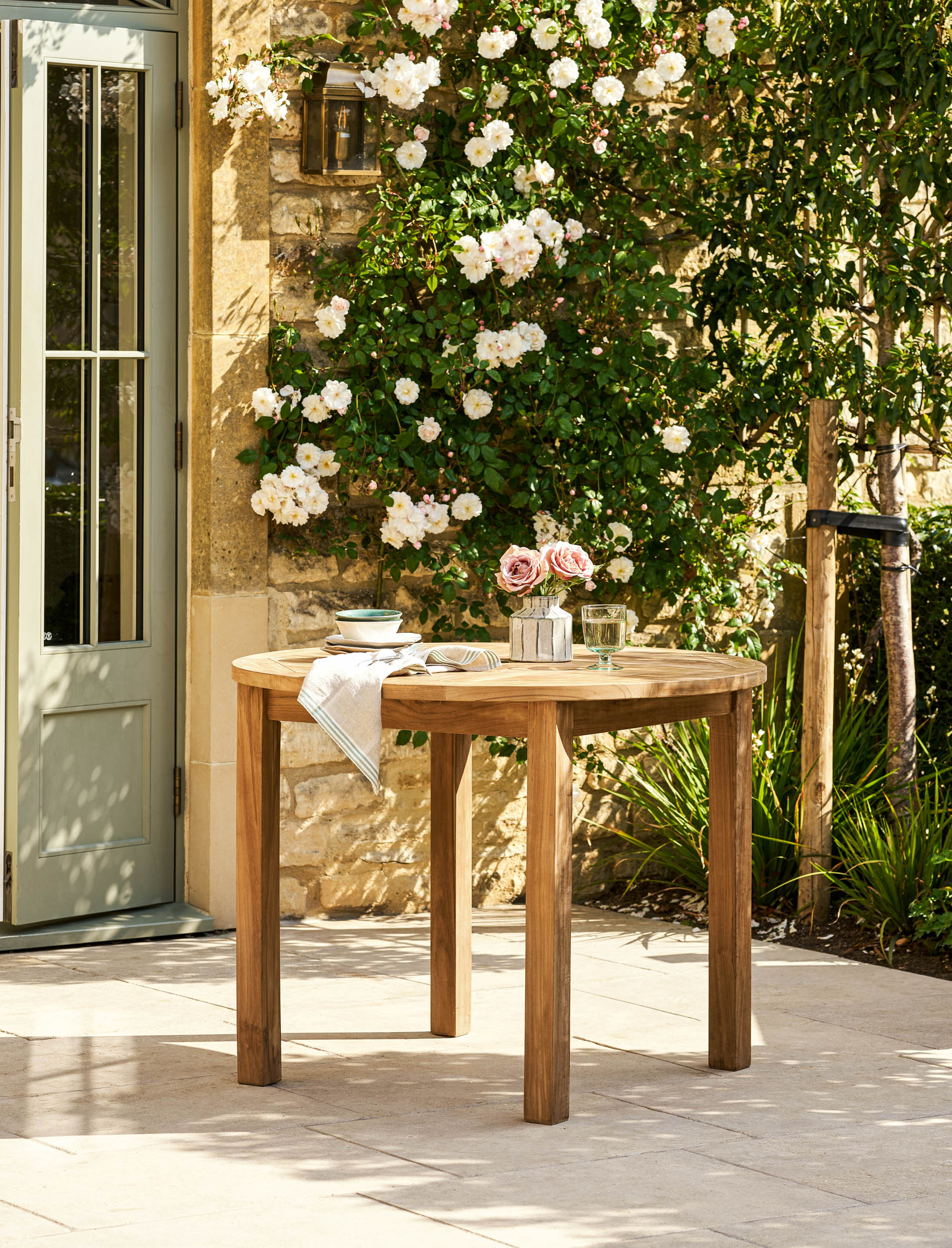 Churn Teak Round Table 100cm - Tables & Sets - Garden Trading -