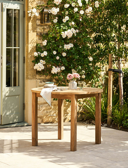 Churn Teak Round Table 100cm - Tables & Sets - Garden Trading -