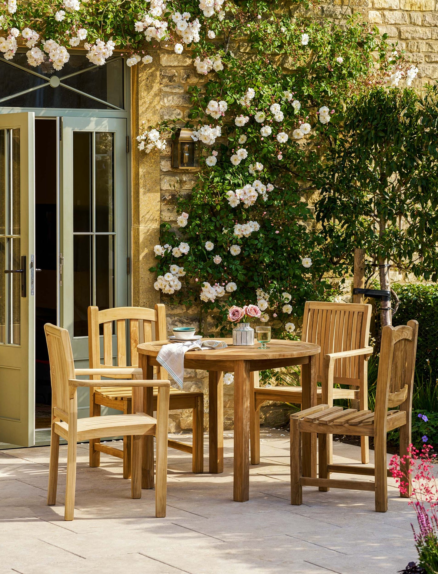 Churn Teak Round Table 100cm - Tables & Sets - Garden Trading -