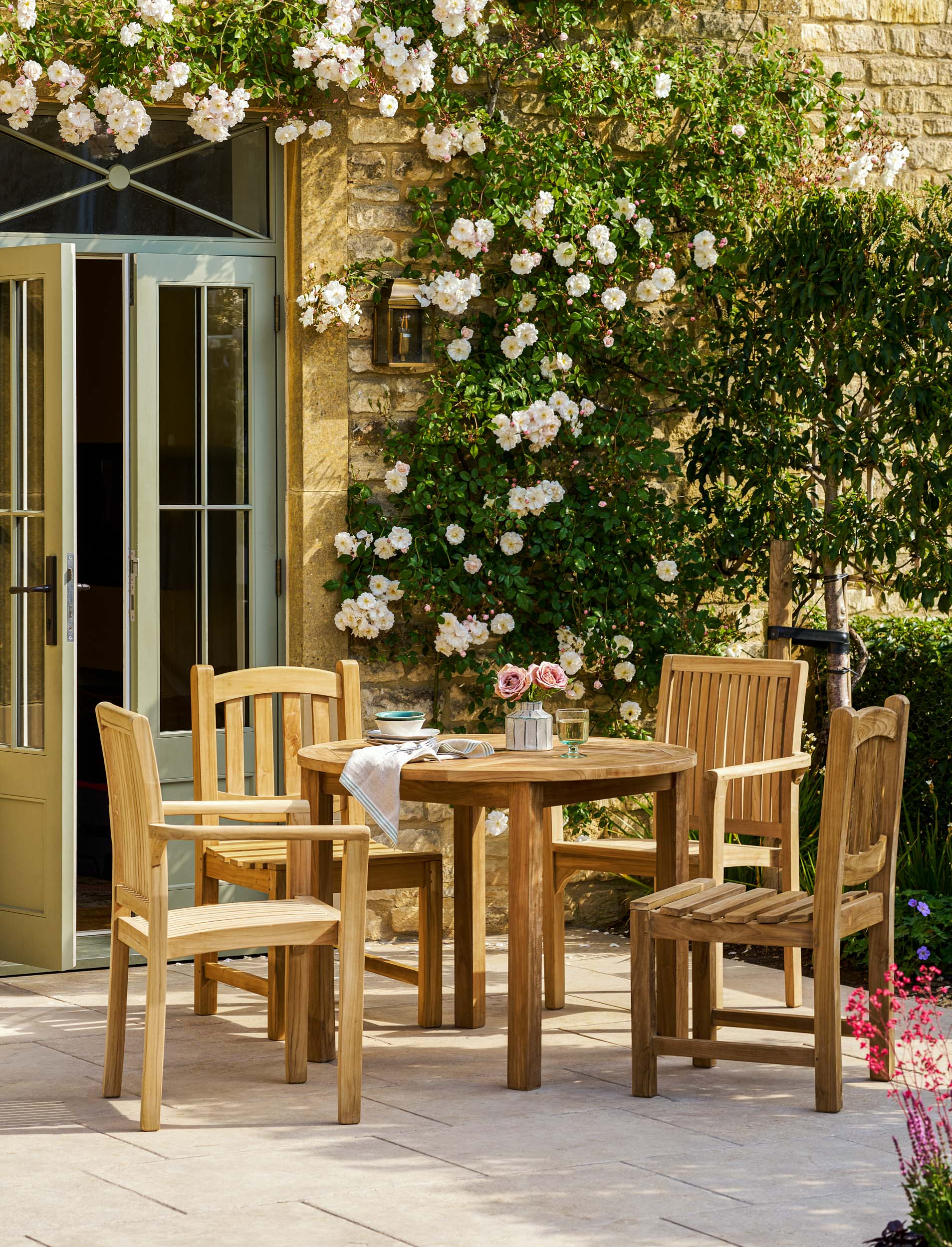 Churn Teak Round Table 100cm - Tables & Sets - Garden Trading -