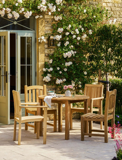 Churn Teak Round Table 100cm - Tables & Sets - Garden Trading -