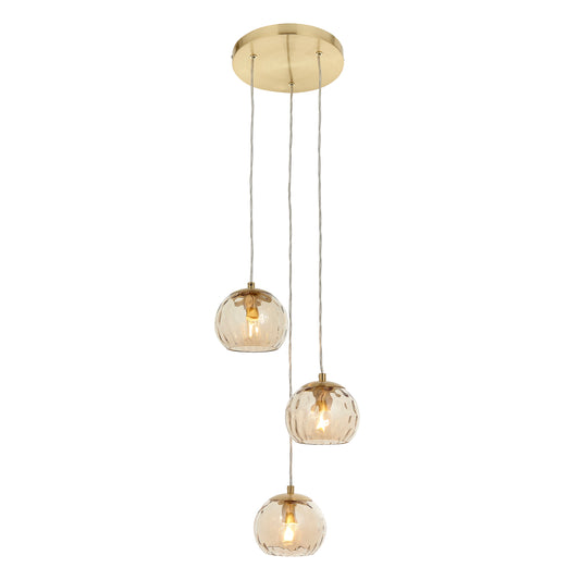 Dilley 3 Pendant Light Brass
