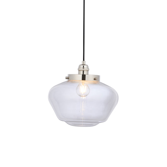 Katie Glass Pendant Nickel/Clear