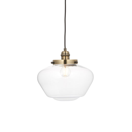 Katie Glass Pendant Antique Brass/Clear
