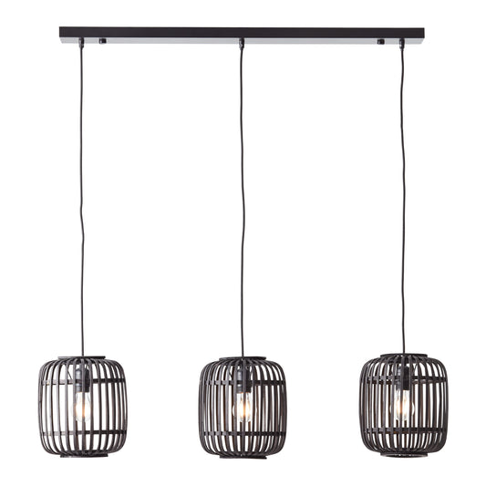 Longacre 3 Pendant Light Dark Bamboo