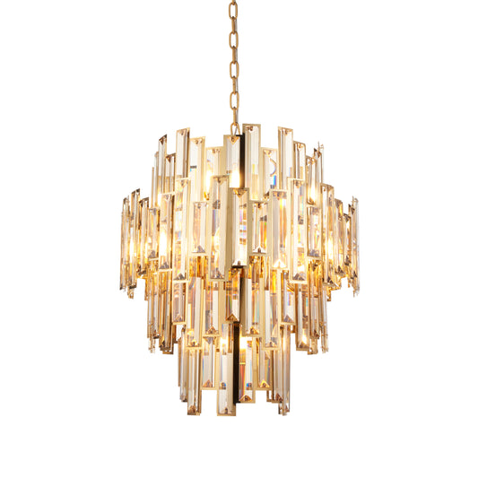 Violet Pendant Light Gold/Champagne Crystal Medium