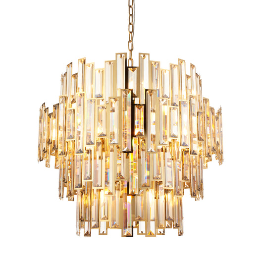 Violet Pendant Light Gold/Champagne Crystal Large