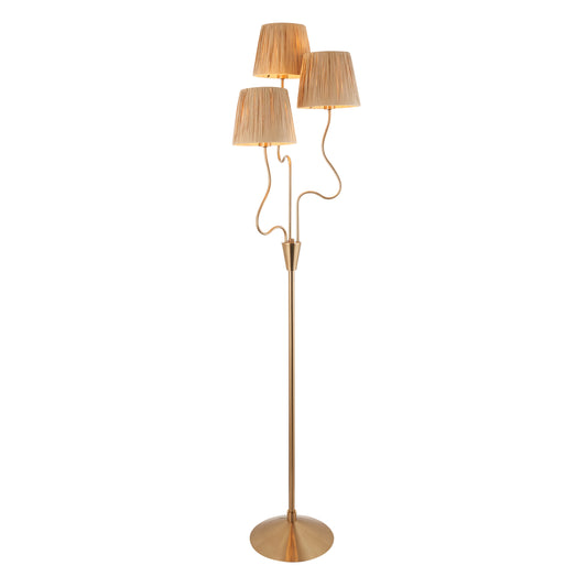 Scribble 3 Arm Floor Lamp Aged Brass